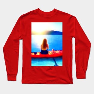 the evening sun the sea Long Sleeve T-Shirt